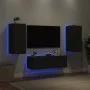 Muebles de TV de pared con luces LED 3 piezas negro de , Muebles TV - Ref: Foro24-3216868, Precio: 169,09 €, Descuento: %
