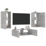 Muebles de TV de pared con luces LED 3 piezas gris hormigón de , Muebles TV - Ref: Foro24-3216877, Precio: 180,90 €, Descuent...