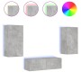 Muebles de TV de pared con luces LED 3 piezas gris hormigón de , Muebles TV - Ref: Foro24-3216877, Precio: 180,90 €, Descuent...