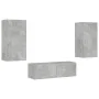 Muebles de TV de pared con luces LED 3 piezas gris hormigón de , Muebles TV - Ref: Foro24-3216877, Precio: 173,62 €, Descuent...
