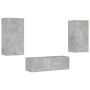 Wand-TV-Schränke mit LED-Leuchten, 3 Stück, betongrau von , TV-Möbel - Ref: Foro24-3216877, Preis: 175,64 €, Rabatt: %
