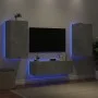 Muebles de TV de pared con luces LED 3 piezas gris hormigón de , Muebles TV - Ref: Foro24-3216877, Precio: 173,62 €, Descuent...