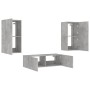 Muebles de TV de pared con luces LED 3 piezas gris hormigón de , Muebles TV - Ref: Foro24-3216877, Precio: 180,90 €, Descuent...