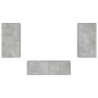 Muebles de TV de pared con luces LED 3 piezas gris hormigón de , Muebles TV - Ref: Foro24-3216877, Precio: 180,90 €, Descuent...