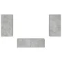 Wall TV cabinets with LED lights 3 pieces concrete gray by , TV Furniture - Ref: Foro24-3216877, Price: 173,62 €, Discount: %