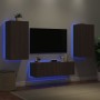 Wand-TV-Schränke mit LED-Leuchten 3 Stück Eiche braun von , TV-Möbel - Ref: Foro24-3216880, Preis: 171,00 €, Rabatt: %