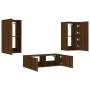 Wand-TV-Schränke mit LED-Leuchten 3 Stück Eiche braun von , TV-Möbel - Ref: Foro24-3216880, Preis: 166,59 €, Rabatt: %