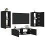 Wand-TV-Schränke mit LED-Leuchten 3 Stück schwarz von , TV-Möbel - Ref: Foro24-3216875, Preis: 186,38 €, Rabatt: %