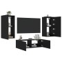 Wand-TV-Schränke mit LED-Leuchten 3 Stück schwarz von , TV-Möbel - Ref: Foro24-3216875, Preis: 188,94 €, Rabatt: %
