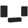 Muebles de TV de pared con luces LED 3 piezas negro de , Muebles TV - Ref: Foro24-3216875, Precio: 186,38 €, Descuento: %