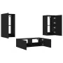 Wand-TV-Schränke mit LED-Leuchten 3 Stück schwarz von , TV-Möbel - Ref: Foro24-3216875, Preis: 186,38 €, Rabatt: %