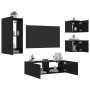 Wand-TV-Schränke mit LED-Leuchten 4 Stück schwarz von , TV-Möbel - Ref: Foro24-3216882, Preis: 184,94 €, Rabatt: %