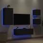 Wand-TV-Schränke mit LED-Leuchten 4 Stück schwarz von , TV-Möbel - Ref: Foro24-3216882, Preis: 184,94 €, Rabatt: %