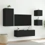 Wall TV cabinets with LED lights 4 pieces black by , TV Furniture - Ref: Foro24-3216882, Price: 182,40 €, Discount: %