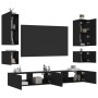 Wand-TV-Schränke mit LED-Leuchten 6 Stück schwarz von , TV-Möbel - Ref: Foro24-3216889, Preis: 294,95 €, Rabatt: %