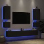 Wand-TV-Schränke mit LED-Leuchten 6 Stück schwarz von , TV-Möbel - Ref: Foro24-3216889, Preis: 294,95 €, Rabatt: %
