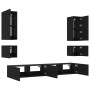 Wand-TV-Schränke mit LED-Leuchten 6 Stück schwarz von , TV-Möbel - Ref: Foro24-3216889, Preis: 294,95 €, Rabatt: %