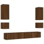 Muebles de TV de pared con luces LED 6 piezas marrón roble de , Muebles TV - Ref: Foro24-3216894, Precio: 247,82 €, Descuento: %