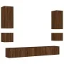Muebles de TV de pared con luces LED 6 piezas marrón roble de , Muebles TV - Ref: Foro24-3216894, Precio: 247,82 €, Descuento: %