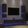 Wand-TV-Schränke mit LED-Leuchten 6 Stück Eiche braun von , TV-Möbel - Ref: Foro24-3216894, Preis: 253,72 €, Rabatt: %