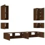 Muebles de TV de pared con luces LED 6 piezas marrón roble de , Muebles TV - Ref: Foro24-3216894, Precio: 247,82 €, Descuento: %