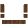 Muebles de TV de pared con luces LED 6 piezas marrón roble de , Muebles TV - Ref: Foro24-3216894, Precio: 247,82 €, Descuento: %