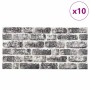 Paneles de pared 3D diseño de ladrillo 10 uds EPS gris oscuro