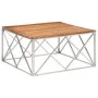Couchtisch aus silbernem Edelstahl und massivem Akazienholz von , Couchtisch - Ref: Foro24-349983, Preis: 176,67 €, Rabatt: %
