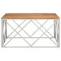 Couchtisch aus silbernem Edelstahl und massivem Akazienholz von , Couchtisch - Ref: Foro24-349983, Preis: 176,67 €, Rabatt: %