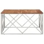 Couchtisch aus silbernem Edelstahl und massivem Akazienholz von , Couchtisch - Ref: Foro24-349983, Preis: 176,67 €, Rabatt: %