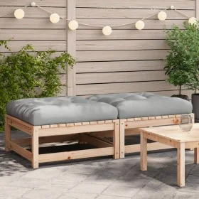 Garden stools with cushions 2 pcs solid pine wood by , Modular outdoor sofas - Ref: Foro24-838102, Price: 106,54 €, Discount: %