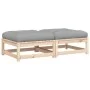Gartenhocker mit Kissen 2 Stück aus massivem Kiefernholz von , Modulare Sofas für den Außenbereich - Ref: Foro24-838102, Prei...