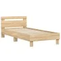 Sonoma oak engineered wood bed with headboard 90x190 cm by , Beds and slatted bases - Ref: Foro24-838563, Price: 99,80 €, Dis...
