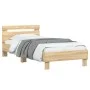 Sonoma oak engineered wood bed with headboard 90x190 cm by , Beds and slatted bases - Ref: Foro24-838563, Price: 99,80 €, Dis...