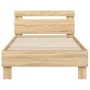 Sonoma oak engineered wood bed with headboard 90x190 cm by , Beds and slatted bases - Ref: Foro24-838563, Price: 99,80 €, Dis...