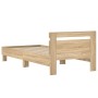 Cama con cabecero madera de ingeniería roble Sonoma 90x190 cm de , Camas y somieres - Ref: Foro24-838563, Precio: 103,32 €, D...