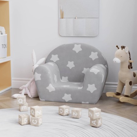 Light gray soft plush children's sofa with stars by , Baby and Toddler Furniture - Ref: Foro24-356980, Price: 42,91 €, Discou...