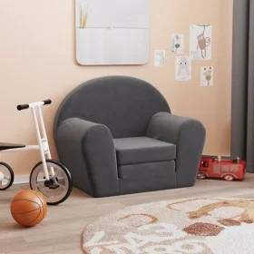 Sofá cama infantil felpa suave gris antracita de , Mobiliario para bebés y niños pequeños - Ref: Foro24-356994, Precio: 47,40...