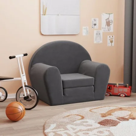 Anthracite gray soft plush children's sofa bed by , Baby and Toddler Furniture - Ref: Foro24-356994, Price: 47,87 €, Discount: %