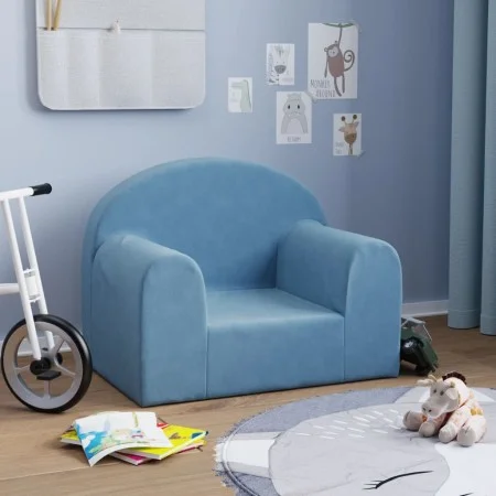 Blaues weiches Plüsch-Kindersofa von , Baby- und Kleinkindmöbel - Ref: Foro24-357008, Preis: 40,04 €, Rabatt: %