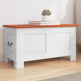 Storage chest with brown and white acacia wood lid by , Storage trunks - Ref: Foro24-364918, Price: 87,16 €, Discount: %