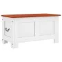 Baúl de almacenaje con tapa madera de acacia marrón y blanco de , Baúles de almacenamiento - Ref: Foro24-364918, Precio: 87,1...