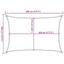 Toldo de vela rojo HDPE 160 g/m² 3,5x5 m