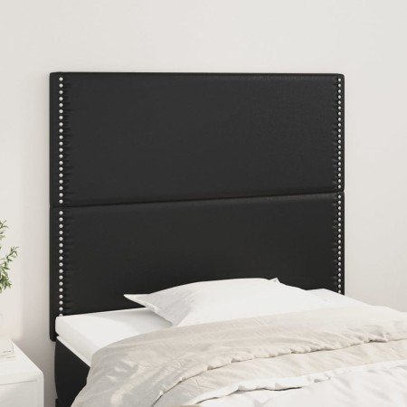 Cabeceros 2 unidades de cuero sintético negro 90x5x78/88 cm en Cabeceros y pies de cama | Comprar online en Foro24