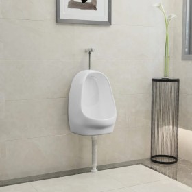 Urinario de pared con válvula de descarga cerámica blanco