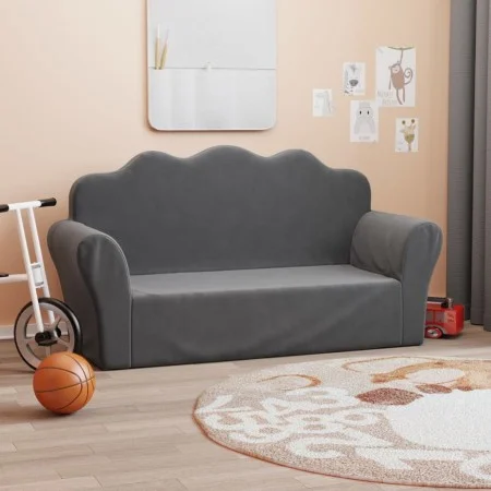 2-seater children's sofa in soft plush anthracite gray by , Baby and Toddler Furniture - Ref: Foro24-357048, Price: 51,01 €, ...