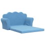 Sofá cama de niños 2 plazas felpa suave azul