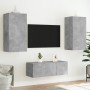 TV-Wandmöbel mit LED, 4-teilig, Betongrau, Holzwerkstoff von , TV-Möbel - Ref: Foro24-3216821, Preis: 184,84 €, Rabatt: %