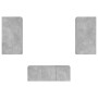 Muebles TV pared con LED 4 pzas madera ingeniería gris hormigón de , Muebles TV - Ref: Foro24-3216821, Precio: 190,13 €
