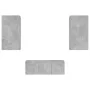 TV wall furniture with LED 4 pieces concrete gray engineered wood by , TV Furniture - Ref: Foro24-3216821, Price: 182,48 €, D...